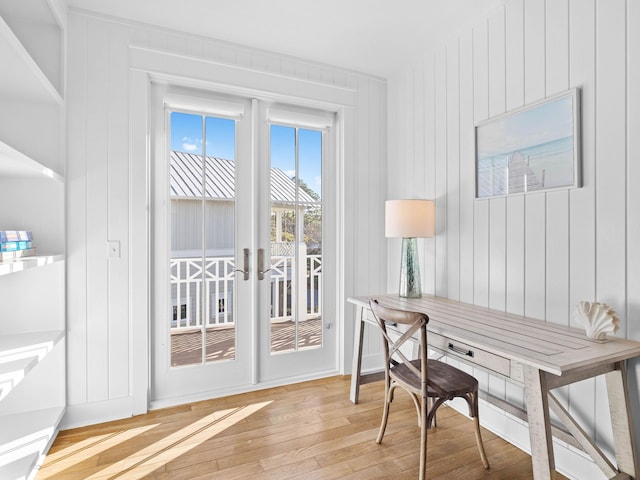 office space featuring light hardwood / wood-style flooring