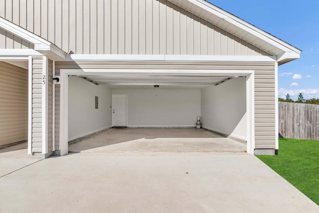 view of garage