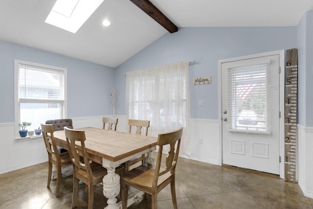 29 Santa Pine St, Santa Rosa Beach, FL 32459 - dining area with lofted ceiling with skylight and plenty of natural light