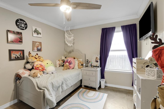 29 Santa Pine St, Santa Rosa Beach, FL 32459 - bedroom featuring ceiling fan and crown molding