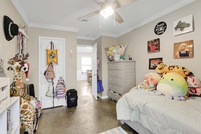 29 Santa Pine St, Santa Rosa Beach, FL 32459 - bedroom with ceiling fan and ornamental molding