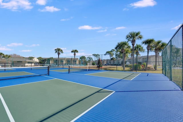 view of tennis court with basketball court