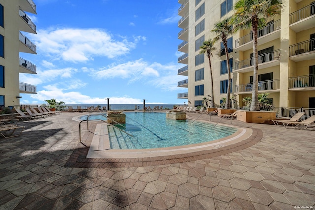 view of pool with a patio