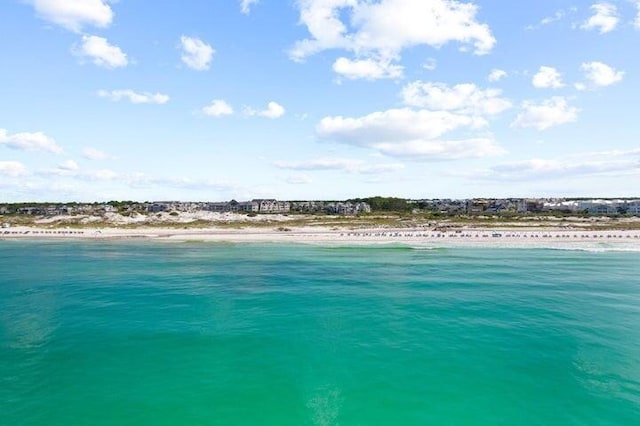 property view of water featuring a view of the beach