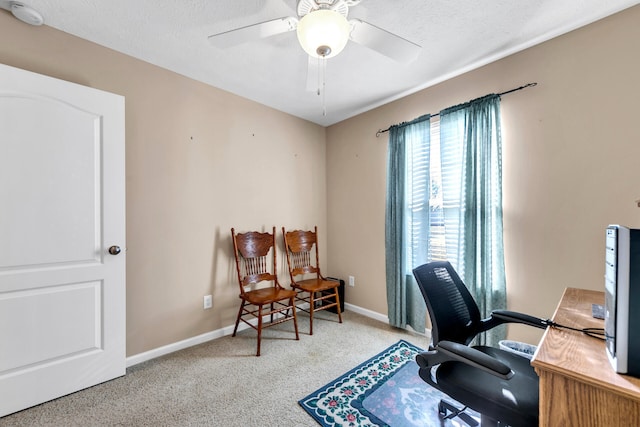 office area featuring ceiling fan