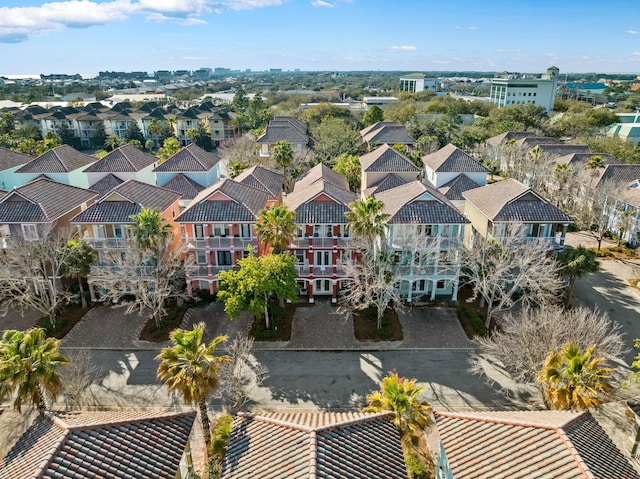 drone / aerial view with a residential view