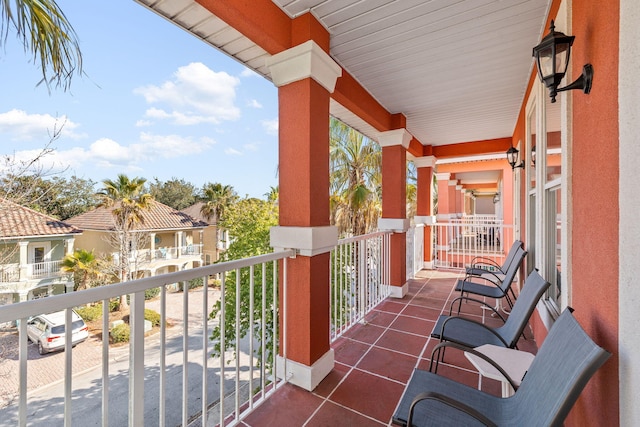 balcony with a residential view