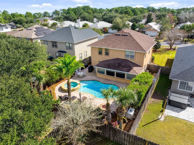 view of pool with a patio area and central AC unit