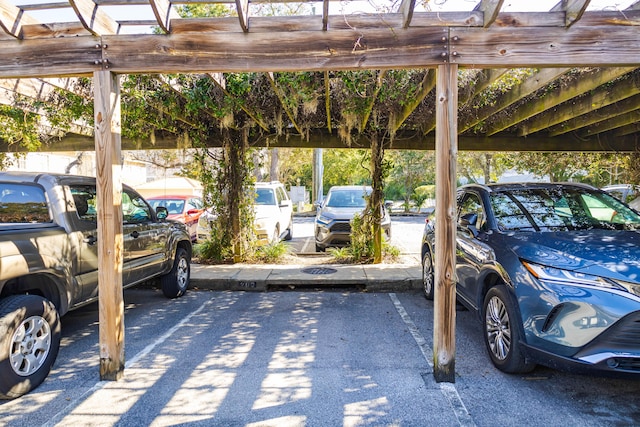 view of covered parking lot