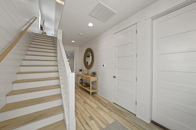 foyer featuring light wood-type flooring