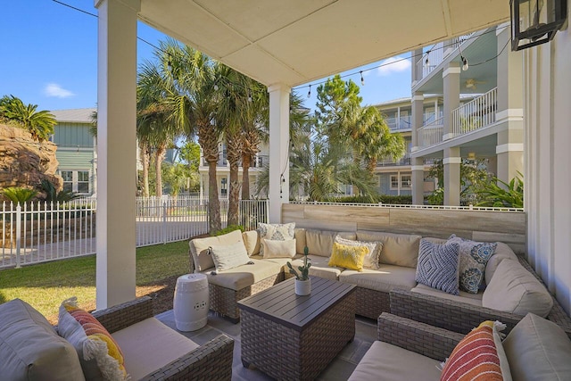 view of patio with an outdoor living space