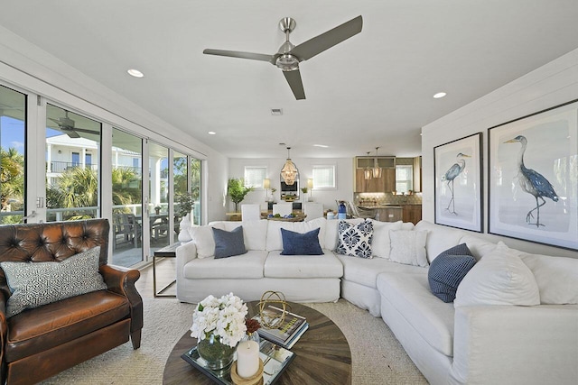 living room with a wealth of natural light