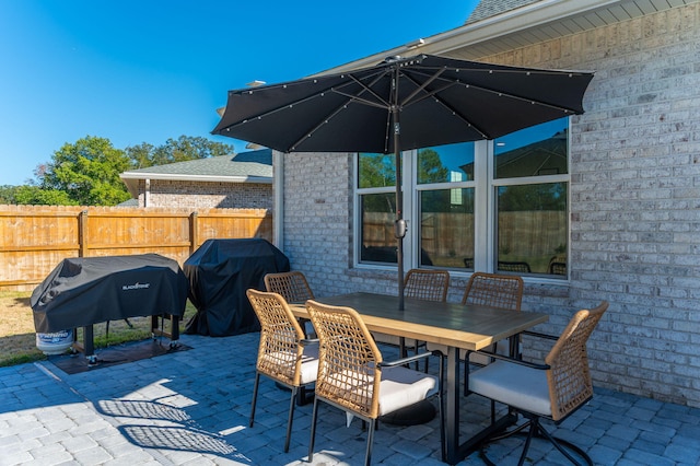 view of patio / terrace featuring grilling area