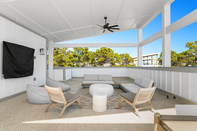 view of patio / terrace featuring outdoor lounge area and ceiling fan