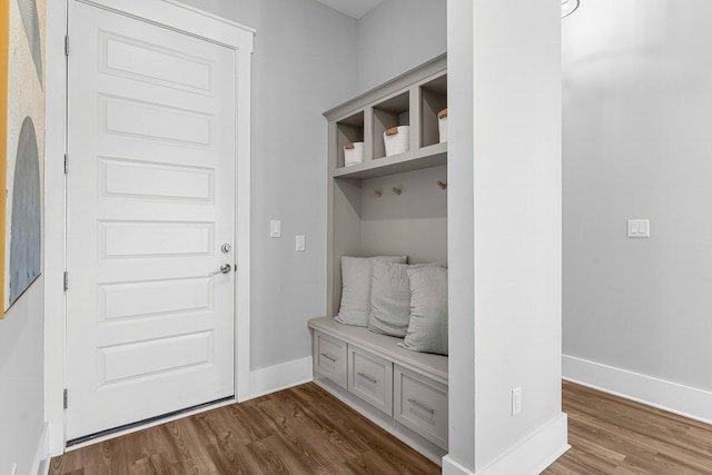 mudroom featuring hardwood / wood-style flooring