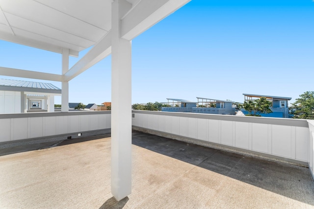 view of patio / terrace with a water view