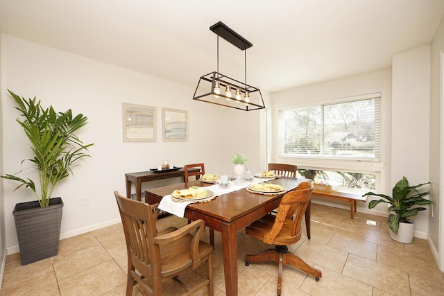 view of tiled dining room