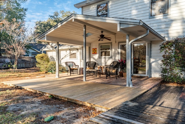 deck with ceiling fan