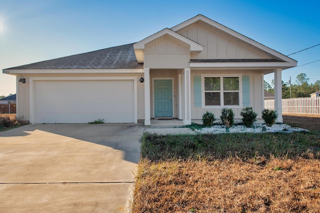 view of front of home with a garage