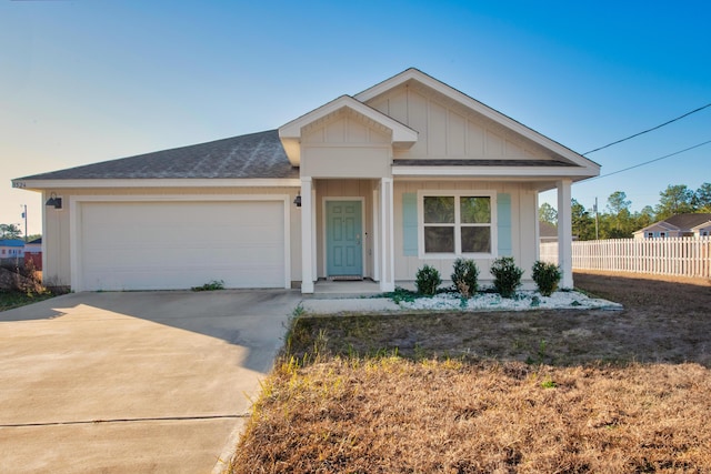 view of front of house with a garage