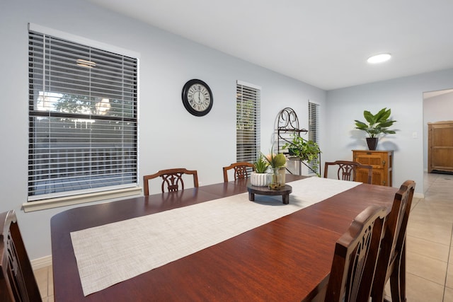 view of tiled dining area