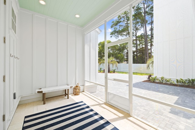 view of unfurnished sunroom