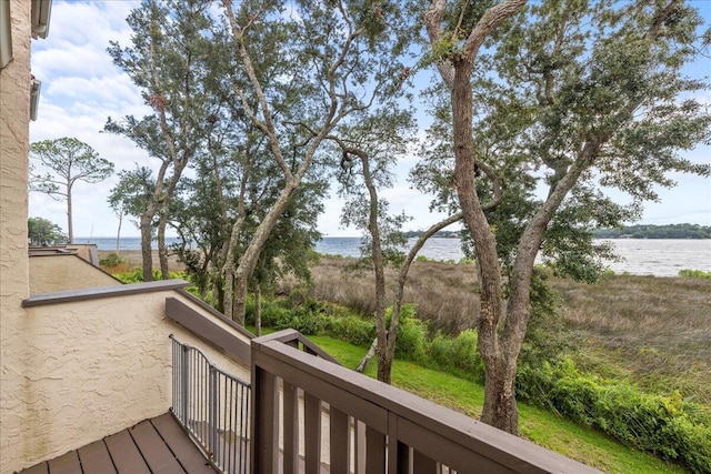 balcony with a water view