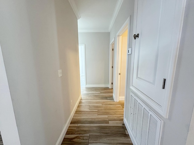 hallway with ornamental molding