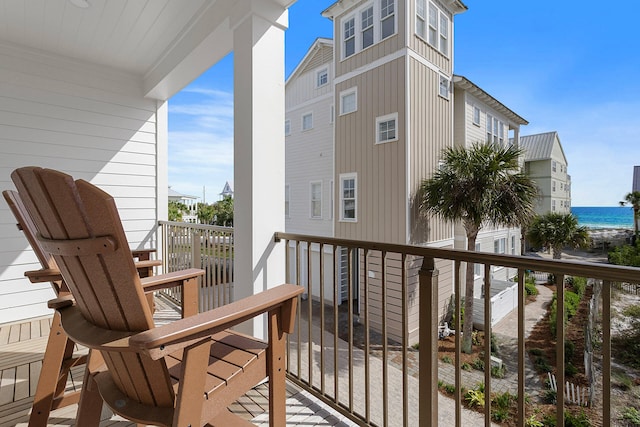 balcony with a water view