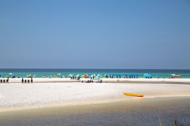 property view of water with a beach view