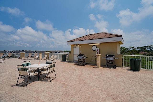 view of patio with grilling area