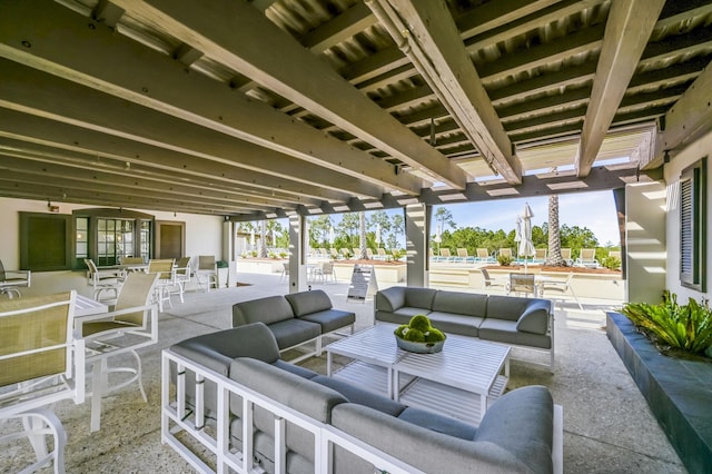 view of patio with an outdoor living space