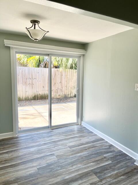 interior space with hardwood / wood-style flooring