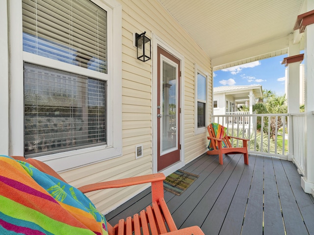 deck with a porch