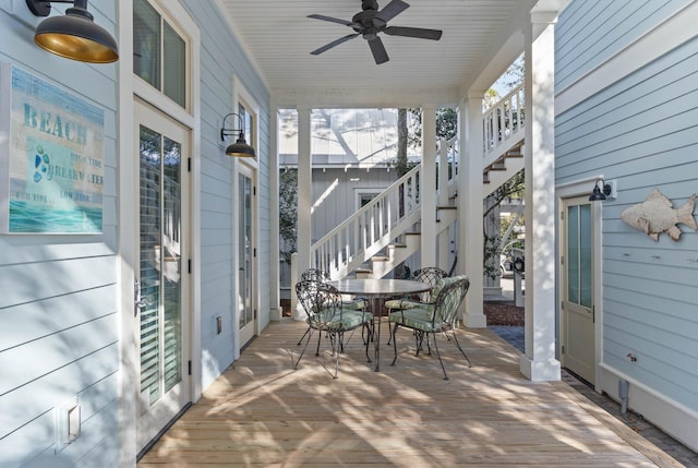 view of patio / terrace with ceiling fan