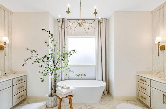 bathroom with a bathtub and vanity