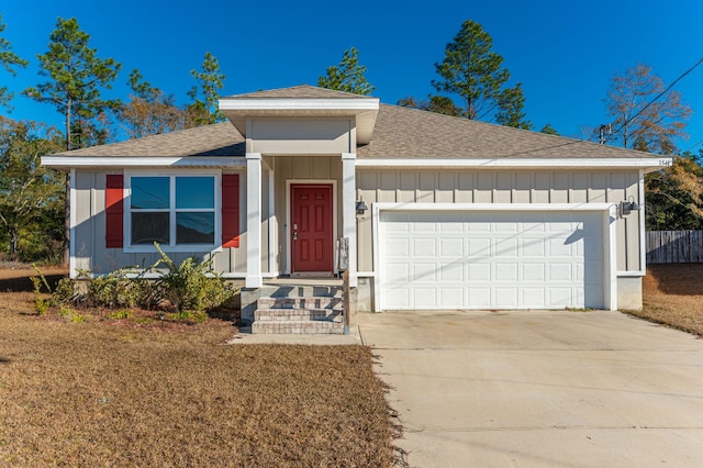 view of front facade with a garage