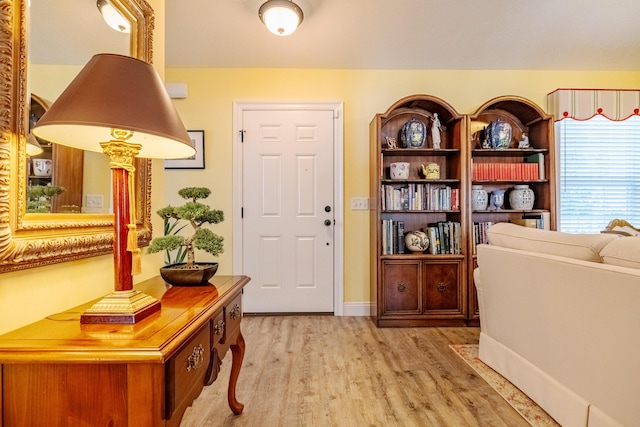 foyer featuring light wood-type flooring