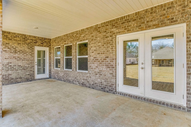 view of patio with french doors