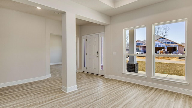 foyer featuring light wood-type flooring