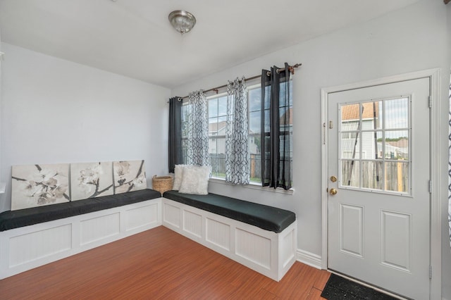 interior space with light hardwood / wood-style flooring