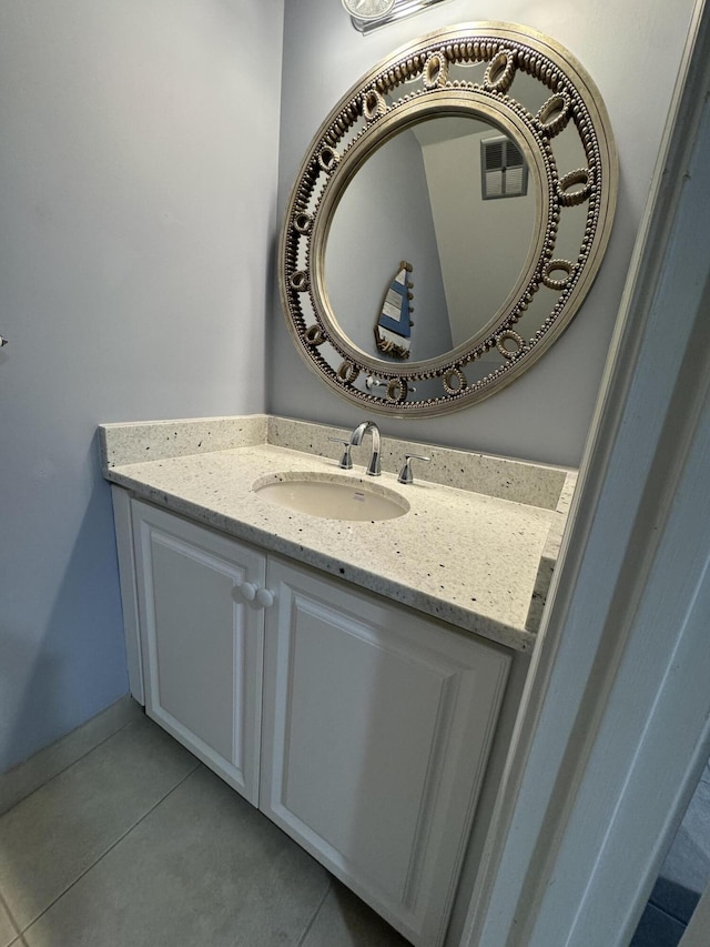 bathroom featuring vanity and tile patterned floors