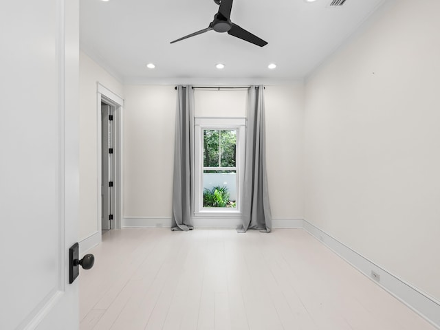 107 E Bermuda Dr, Santa Rosa Beach, FL 32459 - empty room featuring a ceiling fan, recessed lighting, and wood finished floors