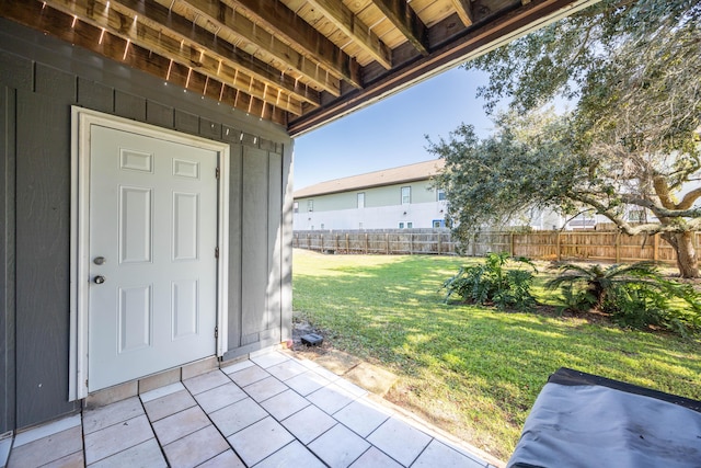 exterior space with a yard and a patio area