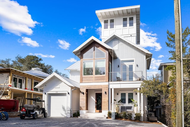 contemporary house with a balcony