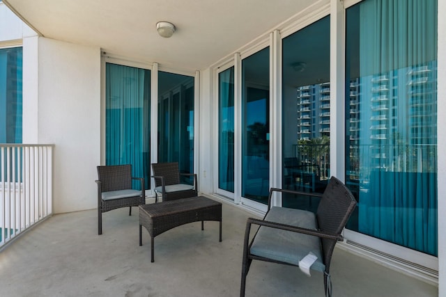 view of patio with a balcony