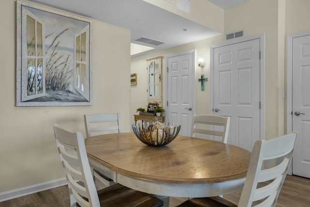 dining room with wood-type flooring