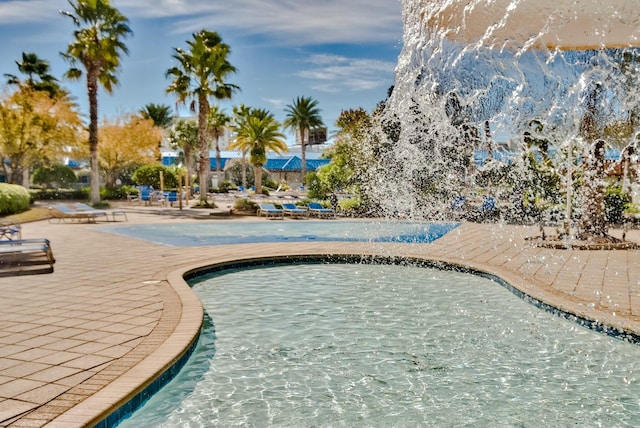 view of pool featuring a patio area