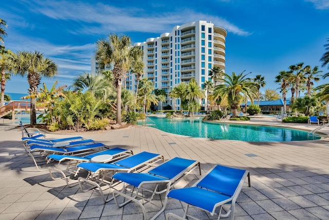 view of pool with a patio