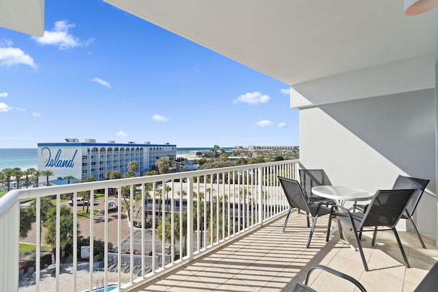 balcony with a water view